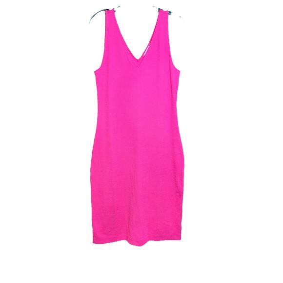 Lilly Pulitzer Stassi Knee Length Textures Scrunch Dress Large NWT Roxie Pink - Picture 1 of 11